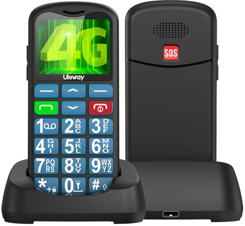 4G Senior Mobile Phones SIM Free Unlocked, USB-C Charging Big Button Mobile Phone for Elderly, Elderly Friendly Basic Simple Mobile Phone with Charging Dock,SOS Emergency Button,Large Volume,FM Radio