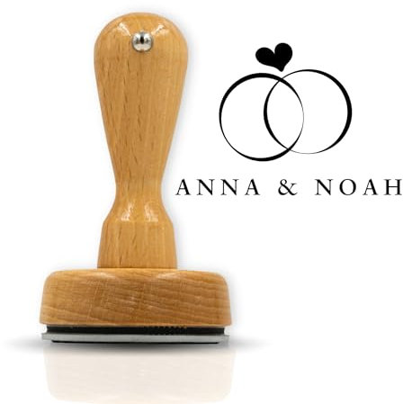 JUST REFINE® Exklusiver Hochzeitsstempel mit Ihren Initialen – Personalisiert & Perfekt für Einladungen – Premium Qualität in 4 Größen: 30mm/40mm/50mm/60mm – Klarer & Präziser Druck (Design 2, 30mm)