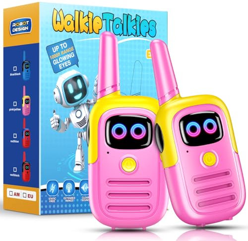 Grriopi Kids Walkie Talkies, 3-12 Year Old Girl Gifts for 4 5 6 7 Year Olds Girl Toys Age 5 6 7 8 Walkie Talkie Kids Toys Age 3 4 5 6 7 Sensory Toys Birthday Presents Kid Garden Toys Outdoor Toy Pink