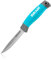Bikain Cuchillo de Monte Multiusos de 21cm - Hoja de Acero Inox de 10 cm - Mango Engomado - Incluye Funda de Cuero en Color Pistacho - Ideal para Jardinería