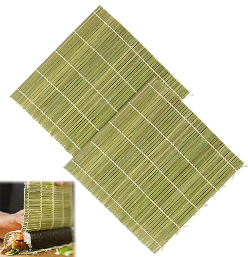 Tokaneit Tapis à Sushi en Bambou Naturel - 2 Pièces Réutilisables et Lavables - Outils pour Faire des Sushis