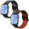 kwmobile Straps Compatible with Huawei Watch Fit 3 / Fit 4 Straps - 2x Replacement Silicone Watch Bands - Smartwatch or Fitness Tracker - Black/Grey/Black/Red