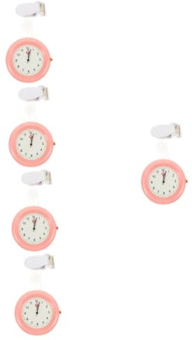 LIFKOME 5 Pièces Table d'infirmière infirmière fournir Montre Montres pour ères s Dames d'ère Portable de Poche Design Boucle Pile Bouton Rose