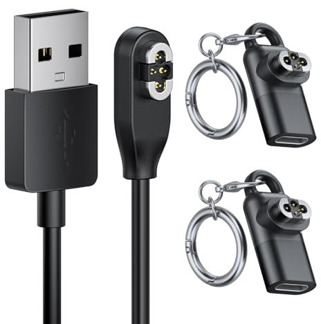 FYOUNG Ladekabel mit 2 Typ-C-Adaptern für SHOKZ OpenSwim Pro, USB 4-Pin magnetisches Ladekabel für Shokz Knochenleitungskopfhörer
