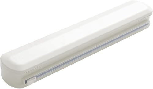 Taglia Pellicola da Cucina,Pellicola e Alluminio con Taglierina, Porta Rotoli per Pellicola Trasparente, Carta Stagnola e Forno,diametro ≤ 4,5 cm, lunghezza ≤ 32 cm(Bianco)