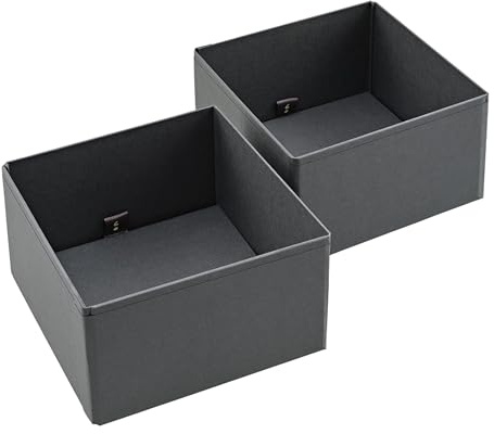 Semikolon 373386 4Rooms Organizer Square 2er-Set - funktional faltbare Aufbewahrungsboxen, 17,5 x 17,5 x 9,7 cm, Lava Stone