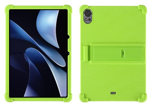 Étui pour tablette Huawei Matepad Air 12 (2024) - En silicone souple résistant aux chocs - Avec support réglable en PC (vert)