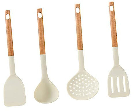 FUNOMOCYA 1Juego Utensilios de Cocina de Silicona Antiadherente Incluye y Resistente Calor Ergonómico y Almacenamiento Diario