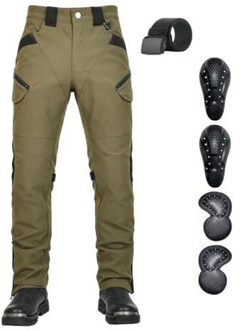 GEBIN Motorradhose Herren mit herausnehmbaren Protektoren | Atmungsaktives, Wasserabweisendes Gewebe mit praktischen Taschen für Stadtfahrten, Touren und Alltag