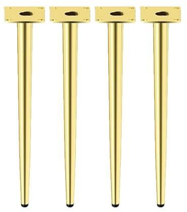 4er-Pack verstellbare Tischbeine 75 cm, verstellbare Metall-Frühstücksbarbeine, for Sofa, Tisch, Stuhl, Schreibtisch, Küchenschrank, Schrankbeine, Füße(Gold-Straight Legs)