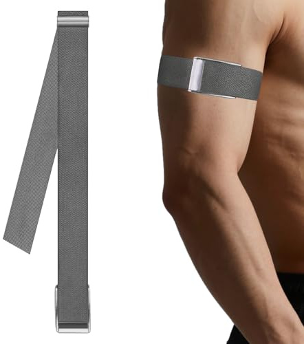 VANEST Arm Bizeps Band Kompatibel mit Whoop 5.0 One+Peak Fitness Life Tracker, Wasserdicht, Gesundheit und Fitness Wearable Pulsmesser Zubehör mit Metall U Form (nicht für Gen 4) (Hellgrau)