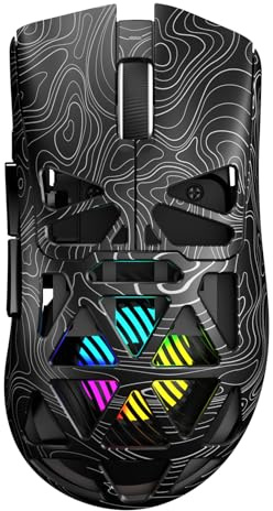 AULA SC620 Gaming Mouse Wireless,BT5.0/2.4G/USB-C Gamer Mice,PAW3311 Sensor,Up to 12000DPI,7 Programmable Buttons,67g Lightweight,400mAh Battery,RGB,Rechargeable Mouse for Laptop/PC/Mac (Black-L)