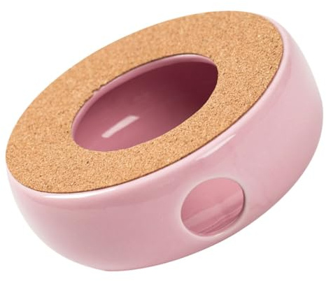 JHKNNK Keramik Teekannenwärmer in Rosa mit Praktischem Heizelement und Holzsockel Einfacher Teewärmer für Zuhause und Büro Teekannen Heizfuß zum Erwärmen