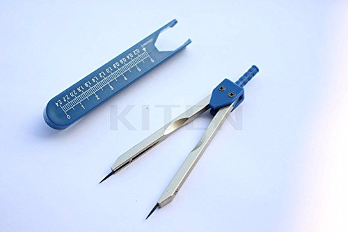 EKG Messschieber aus Messing mit Schutzabdeckung, Lineal