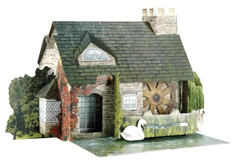 Santoro Pop Up Places, 3D-Pop-Up-Grußkarte – Die Wassermühle – Für Ihn, Für Sie, Familie, Freunde, Geburtstag, Jubiläum