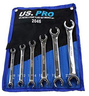 BERGEN 6PC Metric 6 Point Flare NUT Wrench Set B1977