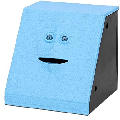 Youngine Neuheit Gesicht Bank Münze Lebensmittel Spar Bank Kinder sparen Geld Sammlung Piggy Bank (Blauer Ziegelstein)