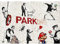 Runa Art Fototapete Banksy Collage 352 x 250 cm Vlies Tapeten XXL Moderne Wandtapete Wohnzimmer Schlafzimmer Schwarz Weiss Rot 9389011a