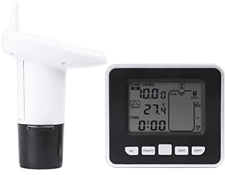 Transmitter für Wasserstandssensor, Wassertank, Wassertemperatursensor mit Ultraschallsensor und Thermodrucksensor, Empfänger mit Display