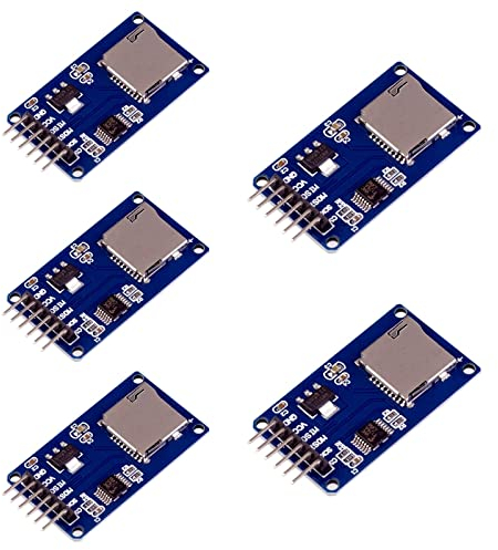 ANGEEK 5 Stück Micro SD SPI Reader Module Speicher TF Karte Shield Modul kompatibel mit Arduino