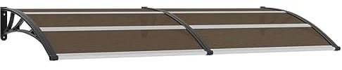 vidaXL Türvordach Haustürdach Überdachung Türdach Pultvordach Vordach Haustür Tür Dach Haustürvordach Schwarz 240x100cm PC Aluminiumleisten