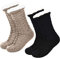 Boao 2 paia di calzini da donna caldi per calze natalizie fuzzy calzini foderati in pile antiscivolo (nero e caffè), Nero e caffè, Medium/Large