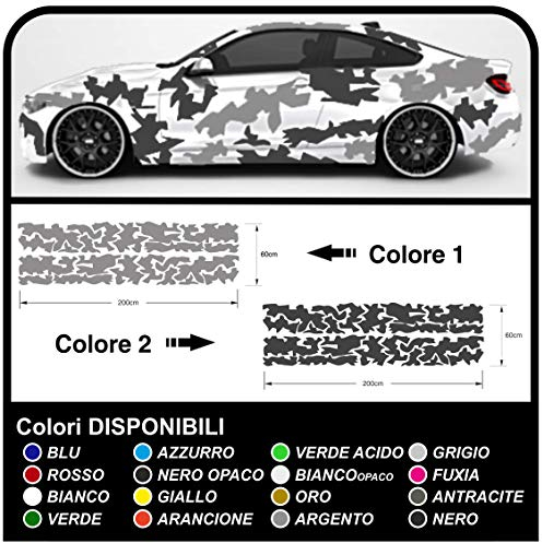 Camouflage Camouflage Auto Aufkleber Grafik Kits Autodekoration US Army Universal Camouflage Effekt Aufkleber Autodekoration Decals Tuning Camo (ANTHRAZIT UND Satin GRAU (WIE AUF DEM Bild))