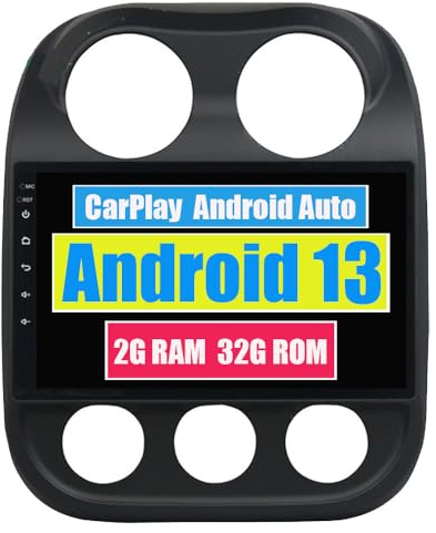 RoverOne Autoradio GPS für Jeep Compass Patriot 2010-2016 mit Android Multimedia-Player Navigation Radio Stereo Touchscreen Bluetooth WiFi USB Mirror Link