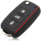 FOAMO Autoschlüssel Hülle Kompatibel mit VW Golf 6, SEAT, SKODA Autoschlüssel Silikon-Hülle Schlüssel-Hülle Schutz-Hülle für Autoschlüssel Schwarz Rot