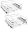 2 x Teleskopschublade Teleskop Schublade 46cm für die Küchenunterschränke, 2 Einbauschublade mit Schienen, Schrankauszug Verchromt Küchenschrank Organizer (46 cm)