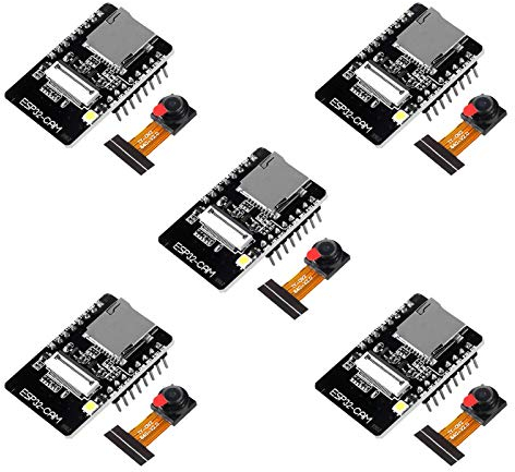 AITRIP 5 Set Esp32-Cam Kamera WiFi + Bluetooth Modul 4M Psram Doppel Kern 32-Bit CPU Entwicklungs Board mit Ov2640 2Mp Kamera Modul UnterstüTzung Bild WiFi Upload