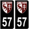 HADEXIA Aufkleber für Nummernschild 57 Fußball Club Metz, Schwarz