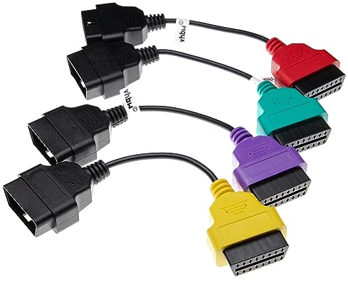 vhbw 4X OBD2 Adapter-Set 4-TLG. 16Pin-OBD1 auf OBD2 kompatibel mit Alfa Romeo Giulietta, MiTo, GT, GTV, Spider, 156, 166, 147, 159 Auto, KFZ