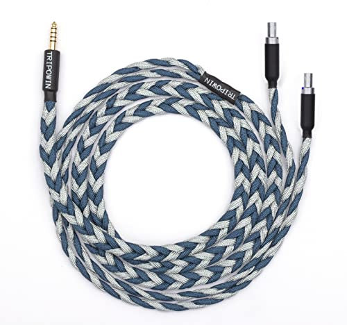 LINSOUL Tripowin GranVia Upgraded OFC hohe Reinheit Kopfhörer Audio-Ersatzkabel, HD800 Kopfhöreranschluss für HD800/HD800S/HD820/HD8XX(4.4mm Stecker, 1.5m Länge, Blau)