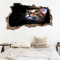 Kuletkear Tiere 3D Wandtattoos Wandaufkleber Katze B 75 x H 45 cm für Kinderzimmer Junge mädchen Teenager zimmer Schlafzimmer Wandsticker