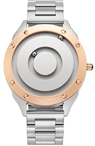 EUTOUR Damenuhr Magnet Uhr kein Glas Kugellager Uhren Quarz Eleganz Minimalist Armbanduhr mit Edelstahl Armband Silber Gold-36
