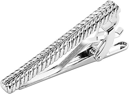Aotiwe Krawattennadel Vintage, Krawattennadel Kurz Rechteck Silber Rostfreier Stahl Business Stil Vatertag