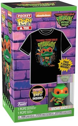 Funko Pocket Pop! & Tee: Teenage Mutant Ninja Turtles (TMNT) - Large - (L) - T-Shirt - Kleidung mit Vinyl-Minifigur Zum Sammeln - Geschenkidee - Spielzeug und Kurzärmeliges Top Für Erwachsene