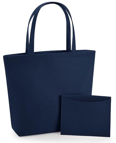 BagBase BG721 Felt Shopper - Stylish Tote for Beach, College & Work – Durable Polyester Felt Handbag - Navy