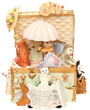 Katzen-Mädchen-Herz-rotierende Spieluhr-Oktav-Box Retro-kreatives Geburtstags-Freundin-Geschenk für Mädchen-Freundinnen