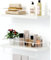 NUCAZA Wall-Mounted Full White Floating Shelves (Set of 2) 18kg Capacity for Bedroom, Kitchen, Bathroom, Living Room, Home Office - Versatile Storage Solution