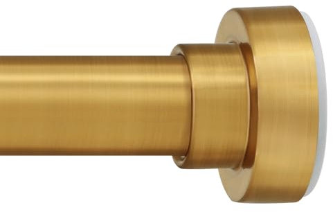 YNL Shower Curtain Rod 34-82 Inches, Non-Slip, Never Rust, No Drill Tension Curtain Rod for Bathroom & Window Stainless Steel Shower Rod, Brushed Gold