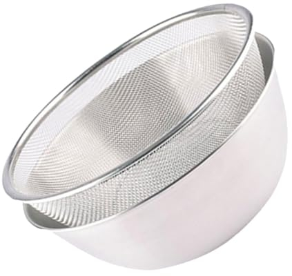 BESTonZON 1 Jeu Panier De Vidange En Acier Inoxydable Bol Mélangeur En Acier Inoxydable Food Storage Basket Contenants De Céréales Fruit Strainer Fine Mesh Strainer Légume Batteur à Œufs