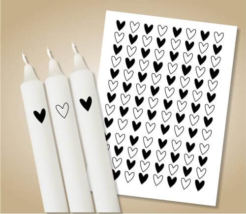 Tattoofolie für Kerzen/Keramik DIN A5 verschiedene Motive Blumen Herzen Glückslicht (Herzen)