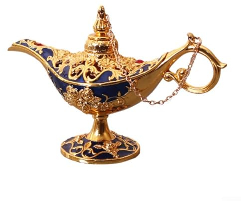 Aladin-Lampe, Wunschlampe, Heimbüro, Tischdekoration, Vintage-Dekoration (blau)