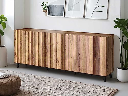 Bestmobilier - Buffet Bas Come Rectangulaire en Bois avec Rangements 4 Portes - Salle à Manger