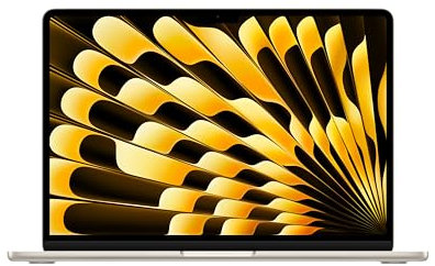 Apple 2024 MacBook Air de 13 Pulgadas con Chip M3 de Apple: Pantalla Liquid Retina de 13,6 Pulgadas, 8 GB de Memoria unificada, SSD de 256 GB, cámara FaceTime HD a 1080p, Touch ID, Blanco Estrella
