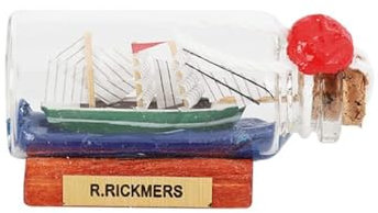 FLADO Ornements de Maquette de Bateau, voilier dans Une Bouteille, décoration de Maquette de Bateau en Bouteille en Verre, Cadeau de Maquette de Bateau Artisanal pour Amis et Famille