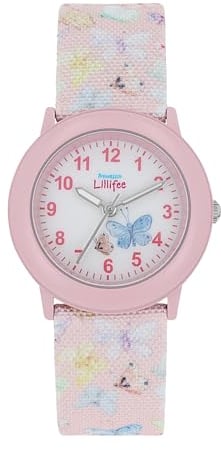 Prinzessin Lillifee Armbanduhr Mädchen Kinder Quarzuhr Analog, mit Textil Armband, Rosa, 3 bar Wasserdicht, Kommt in Uhren Geschenk Box, 2037730