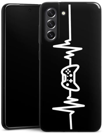 DeinDesign Slim Case extra dünn kompatibel mit Samsung Galaxy S21 FE 5G Silikon Handyhülle schwarz Hülle Gamer Controller Zocken